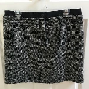 Ann Taylor LOFT Black and White Wool Blend Skirt